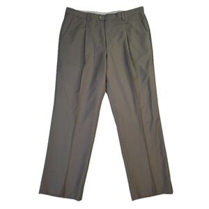 Angelico Pants Mens 40 Brown Wool Pleated Dress Made in Italy Super 100s EU 56